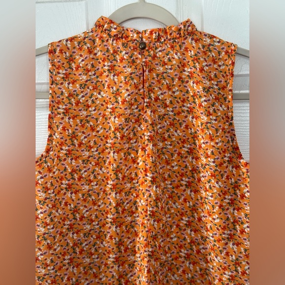 mock floral Sleeveless Chiffon Blouse Shirt blouse Tops medium new with tags - Picture 4 of 6